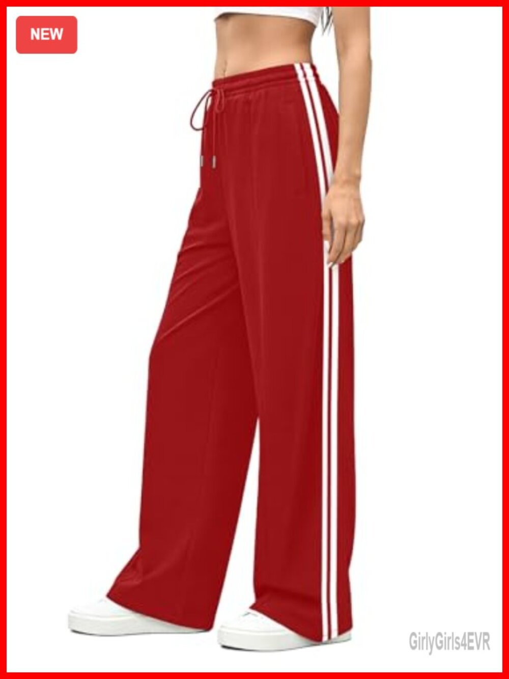 Wide Leg Sweatpants High Waisted Striped Track Pants